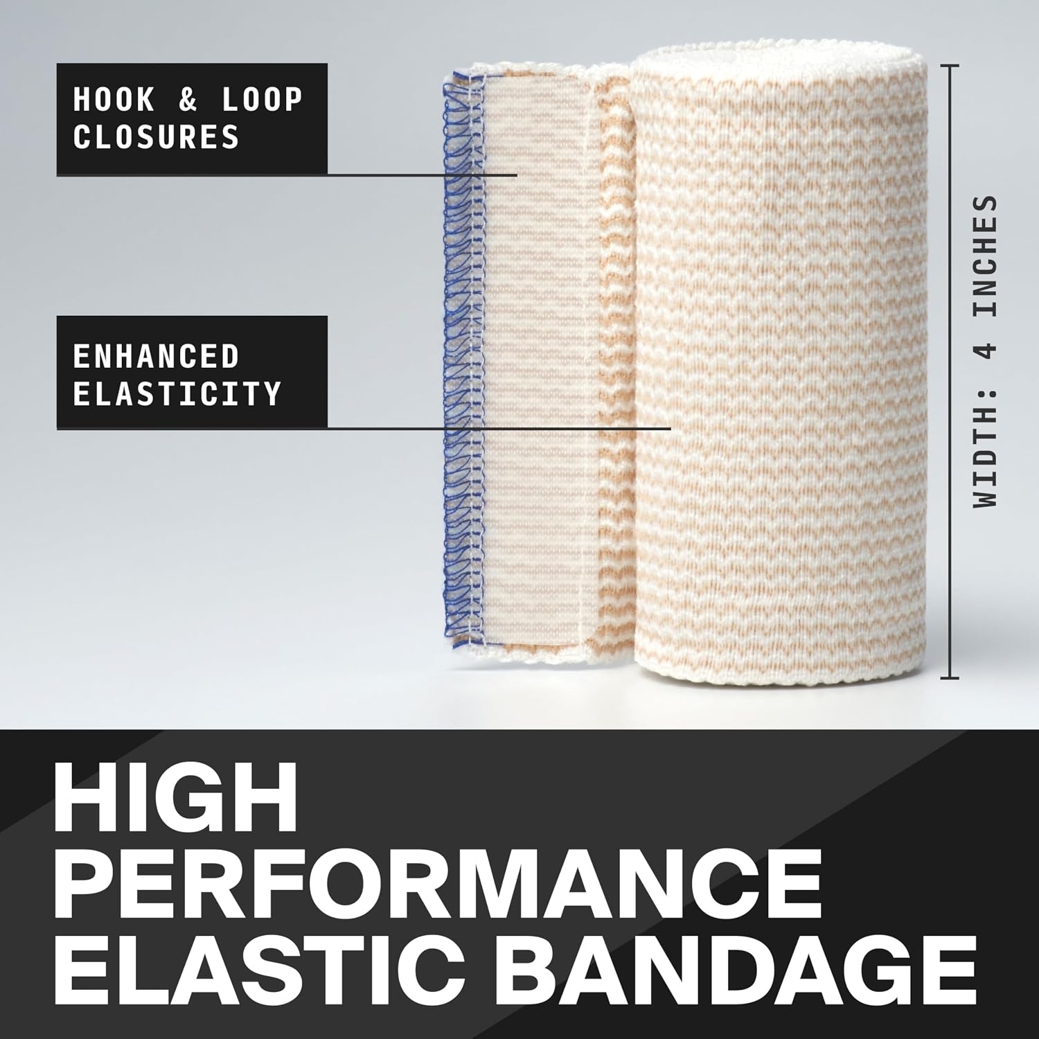 image:imageSurviveX HighPerformance Elastic Bandage Wrap Reusable Compression Bandage Wrap for Leg Ankle Wrist Knee Self Closing Design 4 Inch 2 Pack2 Pack