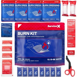 image:imageSurviveX Burn Dressing Kit with Tea Tree Oil  Hydrogel Burn Pads Cooling Gels NonAdhesive Dressings amp Gauze  Complete First Aid Accessory for Instant Cooling Soothing amp Burn ReliefKit
