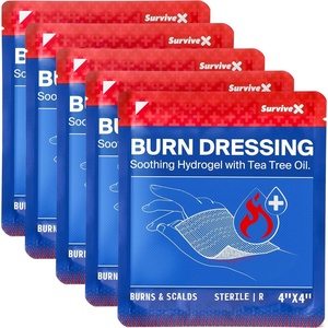 image:imageSurviveX Burn Dressing Kit with Tea Tree Oil  Hydrogel Burn Pads Cooling Gels NonAdhesive Dressings amp Gauze  Complete First Aid Accessory for Instant Cooling Soothing amp Burn Relief5pc