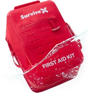 image:imageSurviveX Large Waterproof First Aid Kit for Car Travel amp Home  Emergency Kit for Hiking Camping Backpacking and Outdoors  Includes Zip Stitch Wound Closure Strips