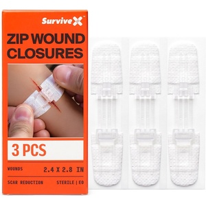 image:imageSurviveX Zip Stitch Wound Closure Strips  First aid Kit  Repair Wounds Without Stitches  Zipstitch Sutures  Laceration Closures  3 PCS3 PCS