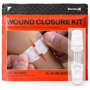 image:imageSurviveX Zip Stitch Wound Closure Strips  First aid Kit  Repair Wounds Without Stitches  Zipstitch Sutures  Laceration Closures  3 PCSKit
