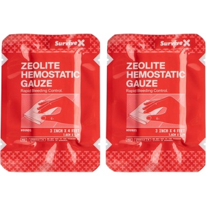 image:imageSurvivex Hemostatic Gauze  Quick Blood Clotting Gauze for Wounds  Trauma Kit Hemostatic Dressing  3 in x 4 FT  5 PCS2 Pack